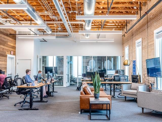 worker working in a modern spacious office